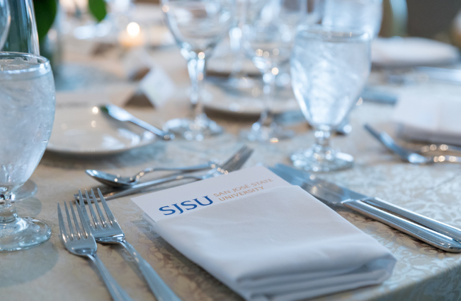 Dining table arrangement.